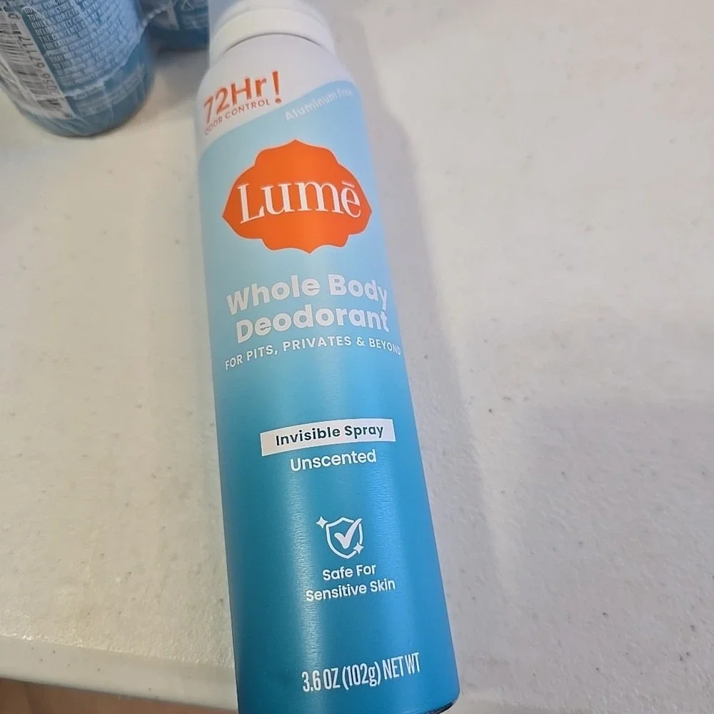 Lume Whole Body Deodorant Invisible Spray Unscented Aluminum-Free 3.6 oz‎ 3 pk